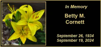 Memorial photo for Betty M. Cornett of Cheyenne Wells, Colorado.