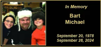 Memorial photo of Bart Michael of Wiley, Colorado.